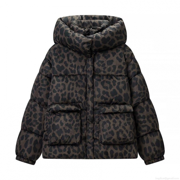 Women's Casual Leopard Print Hooded Padded Jacket Loose Winter Warm Polyester Coat With Pockets Long Sleeve Outerwear High Quality Warmth Women's Casual Leopard Print Hooded Padded Jacket Loose Winter Warm Polyester Coat With Pockets Long Sleeve Outerwear High Quality Warmth