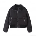 Women's Cotton-Padded Jacket Thick Ribbed Collar Zipper Padded Coat Casual Warm Winter Outerwear Women Fashion Quilted Jacket Women's Cotton-Padded Jacket Thick Ribbed Collar Zipper Padded Coat Casual Warm Winter Outerwear Women Fashion Quilted Jacket