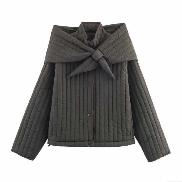 Women's Quilted Puffer Jacket With Detachable Scarf Polyester Synthetic Silk Fill Warm Padded Coat Loose Fit Hooded Outerwear For Fall Winter Ladies Fashion Casual Jacket Women's Quilted Puffer Jacket With Detachable Scarf Polyester Synthetic Silk Fill Warm Padded Coat Loose Fit Hooded Outerwear For Fall Winter Ladies Fashion Casual Jacket