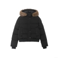 Women's Hooded Short Puffer Jacket With Faux Fur Collar Solid Color Warm Winter Coat Casual Quilted Padded Outerwear Windproof Jacket For Women Women's Hooded Short Puffer Jacket With Faux Fur Collar Solid Color Warm Winter Coat Casual Quilted Padded Outerwear Windproof Jacket For Women