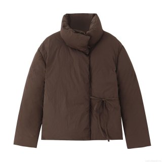 Women's Short Puffer Jacket Thick Polyester Quilted Coat With Stand Collar Side Bow Ties Loose Casual Winter Outerwear For Women Women's Short Puffer Jacket Thick Polyester Quilted Coat With Stand Collar Side Bow Ties Loose Casual Winter Outerwear For Women
