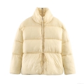 Women's Casual Puffer Jacket Cotton Polyester Blend Quilted Padded Coat With Drawstring Waist And Stand Collar Warm Winter Outerwear For Women Lightweight Fashion Slim Fit Padded Jacket Women's Casual Puffer Jacket Cotton Polyester Blend Quilted Padded Coat With Drawstring Waist And Stand Collar Warm Winter Outerwear For Women Lightweight Fashion Slim Fit Padded Jacket