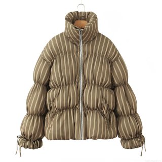 Women's Fashion Striped Cotton Padded Jacket Stand Collar Windproof Warm Puffer Coat Loose Casual Retro Ethnic Style Winter Outerwear For Ladies Women's Fashion Striped Cotton Padded Jacket Stand Collar Windproof Warm Puffer Coat Loose Casual Retro Ethnic Style Winter Outerwear For Ladies