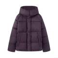 Women's Winter Hooded Quilted Padded Jacket Casual Solid Color Warm Outwear Coat With Polyester Shell And Cotton Blend Padding For Ladies Women's Winter Hooded Quilted Padded Jacket Casual Solid Color Warm Outwear Coat With Polyester Shell And Cotton Blend Padding For Ladies