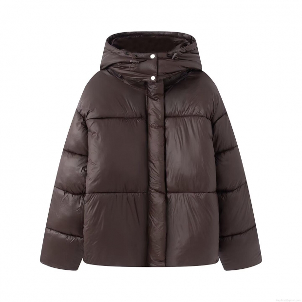 Women's Glossy Puffer Jacket Winter Warm Down Cotton Quilted Hooded Coat With Zipper Snap Closure Retro Casual Thick Outerwear For Women Women's Glossy Puffer Jacket Winter Warm Down Cotton Quilted Hooded Coat With Zipper Snap Closure Retro Casual Thick Outerwear For Women