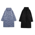 Women's Hooded Long Sleeved Diamond Lattice Quilted Long Cotton Jacket Winter Warm Windproof Puffer Coat For Daily Casual Street Style Outerwear Women's Hooded Long Sleeved Diamond Lattice Quilted Long Cotton Jacket Winter Warm Windproof Puffer Coat For Daily Casual Street Style Outerwear