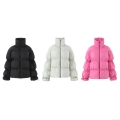 Women's Winter Puffer Jacket Stand Collar Long Sleeve Bubble Coat With Drawstring Cuffs Casual Warm Quilted Outerwear Streetwear Cotton Padded Jacket Women's Winter Puffer Jacket Stand Collar Long Sleeve Bubble Coat With Drawstring Cuffs Casual Warm Quilted Outerwear Streetwear Cotton Padded Jacket