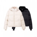 Women's Winter Puffer Jacket Loose Fit Hooded Polyester Quilted Coat Thick Warm Outerwear With Faux Fur Trim Off-white Casual Streetwear Jacket Women's Winter Puffer Jacket Loose Fit Hooded Polyester Quilted Coat Thick Warm Outerwear With Faux Fur Trim Off-white Casual Streetwear Jacket