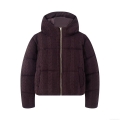 Women Winter Hooded Padded Jacket Fashion Loose Knit Pattern Coat Warm Streetwear Outwear Cotton Blend Windproof Parka Jacket For Ladies
