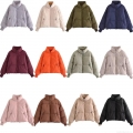Women's Short Puffer Jacket Stand Collar Zip Up Warm Cotton Padded Coat Windproof Streetwear Oversized Bread Jacket Outwear For Winter Casual Style Women's Short Puffer Jacket Stand Collar Zip Up Warm Cotton Padded Coat Windproof Streetwear Oversized Bread Jacket Outwear For Winter Casual Style