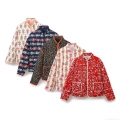 Women's Retro Floral Print Quilted Jacket Lightweight Stand Collar Puffer Coat Ethnic Style Casual Padded Outerwear With Pockets For Autumn Winter Women's Retro Floral Print Quilted Jacket Lightweight Stand Collar Puffer Coat Ethnic Style Casual Padded Outerwear With Pockets For Autumn Winter