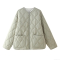 Women's Loose Quilted Jacket Onion Texture Polyester Puffer Coat With Pockets Metal Zipper Closure Lightweight Winter Warm Outwear Women's Loose Quilted Jacket Onion Texture Polyester Puffer Coat With Pockets Metal Zipper Closure Lightweight Winter Warm Outwear