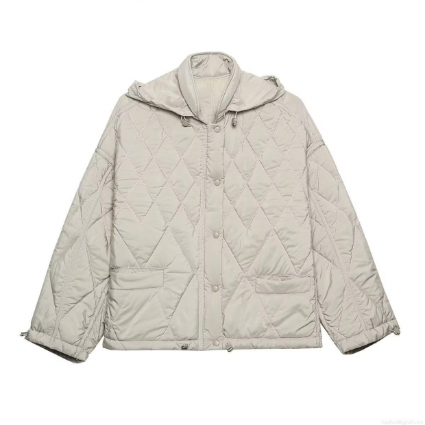 Women's Quilted Hooded Cotton Padded Jacket 100% Polyester Diamond Pattern Stand Collar Zipper Snap Button Outerwear For Winter Fashion Women's Quilted Hooded Cotton Padded Jacket 100% Polyester Diamond Pattern Stand Collar Zipper Snap Button Outerwear For Winter Fashion