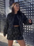 Women's Quilted Cotton Jacket Leopard Abstract Print Long Sleeve Round Neck Padded Coat Autumn European Street Style Warm Outwear For Women Women's Quilted Cotton Jacket Leopard Abstract Print Long Sleeve Round Neck Padded Coat Autumn European Street Style Warm Outwear For Women