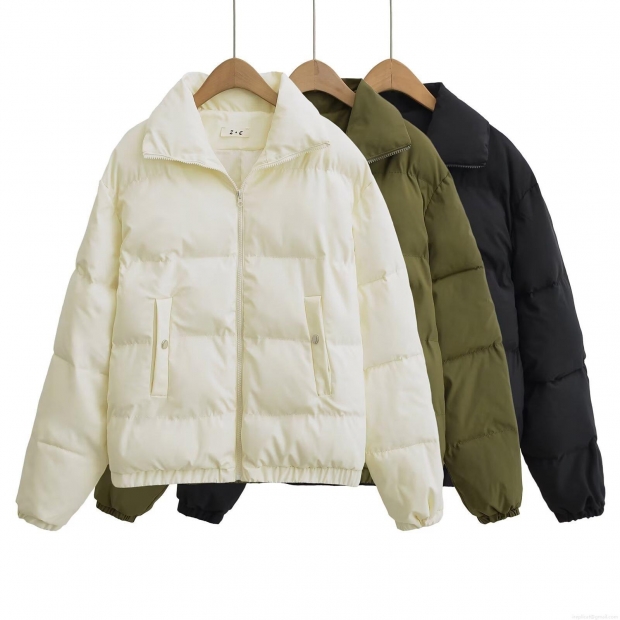 Women's Mid-Length Puffer Cotton Jacket Polyester Windproof Stand Collar Zipper Pockets Quilted Coat For Winter Outdoor Daily Western Street Fashion Women's Mid-Length Puffer Cotton Jacket Polyester Windproof Stand Collar Zipper Pockets Quilted Coat For Winter Outdoor Daily Western Street Fashion