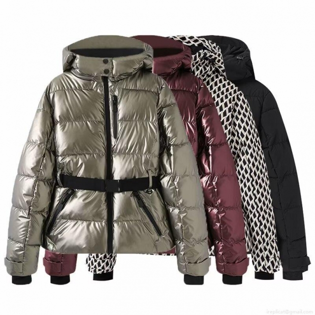 Women's Metallic Shiny Puffer Jacket Hooded Windproof Warm Winter Coat With Belt Slim Fit For Skiing Outdoor Streetwear Women's Metallic Shiny Puffer Jacket Hooded Windproof Warm Winter Coat With Belt Slim Fit For Skiing Outdoor Streetwear