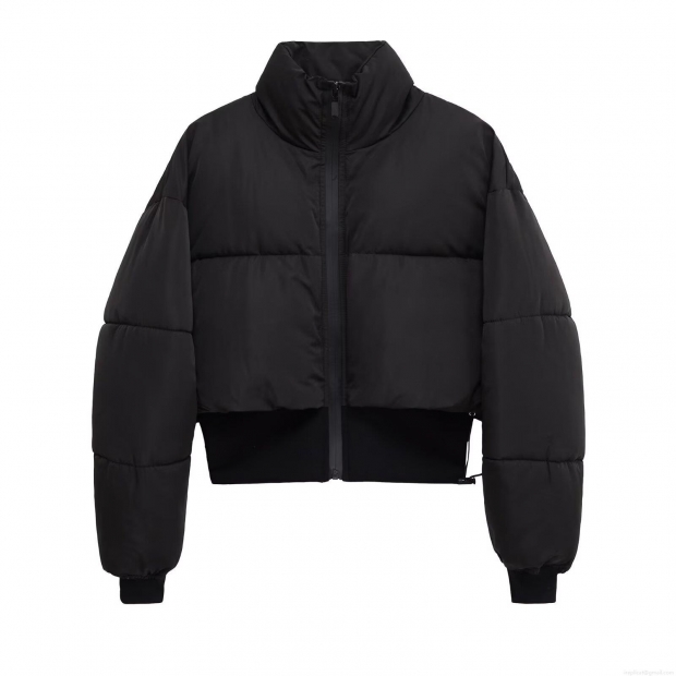 Women's Cropped Puffer Jacket Stand Collar Long Sleeve Quilted Cotton-padded Outerwear Loose Polyester Zipper Coat Streetwear Autumn Winter Women's Cropped Puffer Jacket Stand Collar Long Sleeve Quilted Cotton-padded Outerwear Loose Polyester Zipper Coat Streetwear Autumn Winter