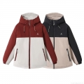 Women Winter Puffer Jacket Hooded Color Block Polyester Fiber Padded Warm Coat Casual Outdoor Windproof Loose Outerwear Women Winter Puffer Jacket Hooded Color Block Polyester Fiber Padded Warm Coat Casual Outdoor Windproof Loose Outerwear