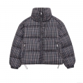 Women's Plaid Puffer Jacket Stand Collar Drawstring Hem Zip-Up Checkered Cotton-Padded Coat Warm Windproof Winter Outwear Casual Fashion Lady Women's Plaid Puffer Jacket Stand Collar Drawstring Hem Zip-Up Checkered Cotton-Padded Coat Warm Windproof Winter Outwear Casual Fashion Lady