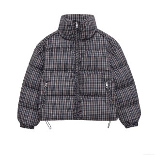 Women's Plaid Puffer Jacket Stand Collar Drawstring Hem Zip-Up Checkered Cotton-Padded Coat Warm Windproof Winter Outwear Casual Fashion Lady Women's Plaid Puffer Jacket Stand Collar Drawstring Hem Zip-Up Checkered Cotton-Padded Coat Warm Windproof Winter Outwear Casual Fashion Lady