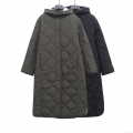 Women's Long Hooded Diamond Quilted Coat Winter Warm Loose Single Breasted Padded Puffer Jacket Outerwear with Side Slits Women's Long Hooded Diamond Quilted Coat Winter Warm Loose Single Breasted Padded Puffer Jacket Outerwear with Side Slits