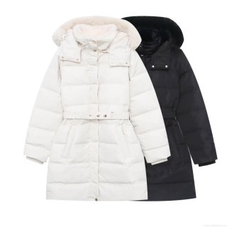 Women's Winter Parka Jacket Polyester Cotton-padded Hooded Coat With Faux Fur Collar And Waist Belt Mid-length Slim Warm Windproof Outerwear Women's Winter Parka Jacket Polyester Cotton-padded Hooded Coat With Faux Fur Collar And Waist Belt Mid-length Slim Warm Windproof Outerwear