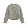 Women's Casual Quilted Jacket Vintage Washed Padded Coat With Round Neck Warm Lightweight Puffer Outerwear For Lady Winter Daily Wear Women's Casual Quilted Jacket Vintage Washed Padded Coat With Round Neck Warm Lightweight Puffer Outerwear For Lady Winter Daily Wear