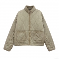 Women's Winter Casual Quilted Padded Jacket Stand Collar Zip Up Short Coat With Pockets Solid Color Polyester Tencel Warm Outwear Women's Winter Casual Quilted Padded Jacket Stand Collar Zip Up Short Coat With Pockets Solid Color Polyester Tencel Warm Outwear