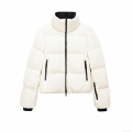 Women's Casual Puffer Jacket Thick Warm Polyester Padded Coat With Cable Knit Texture High Stand Collar Windproof Ski Wear For Winter Women White Black Zipper Women's Casual Puffer Jacket Thick Warm Polyester Padded Coat With Cable Knit Texture High Stand Collar Windproof Ski Wear For Winter Women White Black Zipper