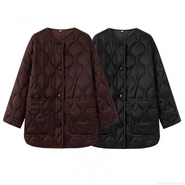 Women's Satin-like Quilted Padded Jacket Onion Pattern Round Neck Loose Fit Single Breasted Coat With Pockets Casual Daily Winter Outwear Women's Satin-like Quilted Padded Jacket Onion Pattern Round Neck Loose Fit Single Breasted Coat With Pockets Casual Daily Winter Outwear