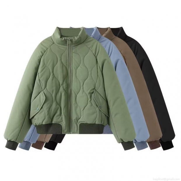 Women's Quilted Bomber Jacket Stand Collar Loose Fit Padded Outwear Casual Winter Warm Zip Up Coat With Pockets For Ladies Women's Quilted Bomber Jacket Stand Collar Loose Fit Padded Outwear Casual Winter Warm Zip Up Coat With Pockets For Ladies