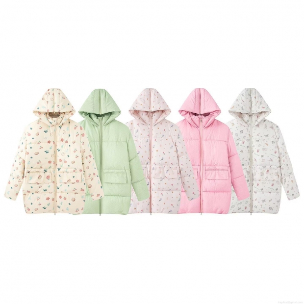 Women's Sweet Floral Hooded Puffer Jacket Warm Cotton Blend Windproof Mid-length Coat Casual Retro Bubble Sleeve Winter Outwear With Large Pockets Women's Sweet Floral Hooded Puffer Jacket Warm Cotton Blend Windproof Mid-length Coat Casual Retro Bubble Sleeve Winter Outwear With Large Pockets