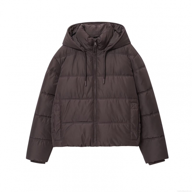 Women's Casual Hooded Puffer Jacket Fashion Solid Color Horizontal Quilted Short Cotton Padded Coat With Pockets And Drawstring Hem For Autumn Winter Women's Casual Hooded Puffer Jacket Fashion Solid Color Horizontal Quilted Short Cotton Padded Coat With Pockets And Drawstring Hem For Autumn Winter