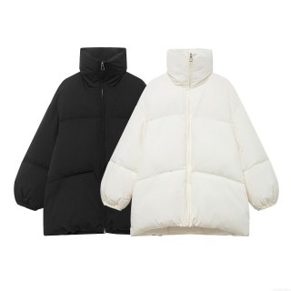 Women's Fashion Casual Puffer Jacket Stand Collar Zip Up Short Bread Coat Solid Color Quilted Outerwear For Winter Warm Daily Wear Women's Fashion Casual Puffer Jacket Stand Collar Zip Up Short Bread Coat Solid Color Quilted Outerwear For Winter Warm Daily Wear