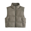 Women's Autumn Casual Loose Padded Vest Stand Collar Quilted Gilet Sleeveless Jacket Polyester With Imitation Silk Cotton Filling Lightweight Warm Puffer Waistcoat For Daily Outdoor Women Wear Women's Autumn Casual Loose Padded Vest Stand Collar Quilted Gilet Sleeveless Jacket Polyester With Imitation Silk Cotton Filling Lightweight Warm Puffer Waistcoat For Daily Outdoor Women Wear