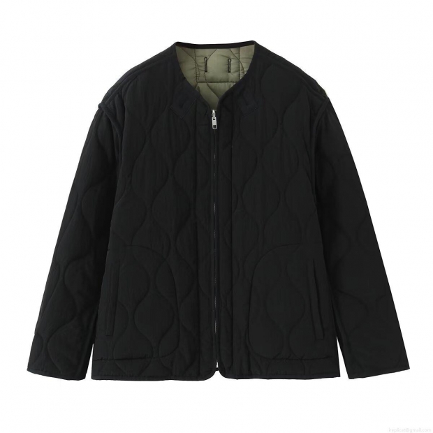 Women's Reversible Quilted Jacket Casual Round Neck Zipper Lightweight Puffer Coat Solid Color Onion Pattern Outerwear For Autumn Winter Women's Reversible Quilted Jacket Casual Round Neck Zipper Lightweight Puffer Coat Solid Color Onion Pattern Outerwear For Autumn Winter