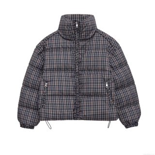 Women's Plaid Puffer Cotton Jacket Stand Collar Zipper Quilted Coat With Adjustable Drawstring Hem Long Sleeve Casual Winter Warm Outwear For Daily Wear Women's Plaid Puffer Cotton Jacket Stand Collar Zipper Quilted Coat With Adjustable Drawstring Hem Long Sleeve Casual Winter Warm Outwear For Daily Wear