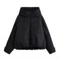 Women's Hooded Padded Jacket 100% Polyester Windproof Warm Loose Fit Casual Short Coat With Pockets And Drawstring For Winter Daily Wear Women's Hooded Padded Jacket 100% Polyester Windproof Warm Loose Fit Casual Short Coat With Pockets And Drawstring For Winter Daily Wear