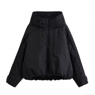 Women's Hooded Padded Jacket 100% Polyester Windproof Warm Loose Fit Casual Short Coat With Pockets And Drawstring For Winter Daily Wear Women's Hooded Padded Jacket 100% Polyester Windproof Warm Loose Fit Casual Short Coat With Pockets And Drawstring For Winter Daily Wear