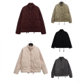 Women's Winter Fashion Quilted Puffer Jacket Solid Color Warm Cotton Padded Coat With Pockets Stand Collar Casual Loose Outerwear For Ladies Daily Wear Women's Winter Fashion Quilted Puffer Jacket Solid Color Warm Cotton Padded Coat With Pockets Stand Collar Casual Loose Outerwear For Ladies Daily Wear