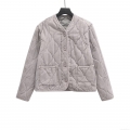 Women's Lightweight Quilted Jacket Long Sleeve Onion Quilted Padded Outerwear Cotton Polyester Blend Button Down Casual Warm Coat for Women