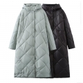 Women's Long Hooded Quilted Puffer Coat Winter Warm Diamond Pattern Padded Jacket Casual Windproof Long Sleeve Button Down Parka Outwear for Women Women's Long Hooded Quilted Puffer Coat Winter Warm Diamond Pattern Padded Jacket Casual Windproof Long Sleeve Button Down Parka Outwear for Women
