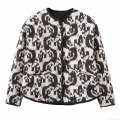 Women's Quilted Puffer Jacket Polyester Cotton Blend Abstract Ethnic Print Warm Coat Round Neck Long Sleeve Outerwear For Autumn Winter Casual Women Clothes Women's Quilted Puffer Jacket Polyester Cotton Blend Abstract Ethnic Print Warm Coat Round Neck Long Sleeve Outerwear For Autumn Winter Casual Women Clothes