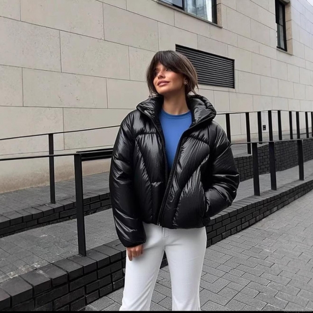 Women's Metallic Shiny Puffer Jacket Hooded Thickened Warm Winter Padded Bread Coat Streetwear Quilted Cotton Outerwear For Ladies Women's Metallic Shiny Puffer Jacket Hooded Thickened Warm Winter Padded Bread Coat Streetwear Quilted Cotton Outerwear For Ladies