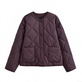 Women's Fashion Quilted Puffer Jacket Lightweight Diamond Lattice Pattern Warm Outerwear Solid Color Round Neck Button Down Coat with Pockets for Casual Daily Commuter Women's Fashion Quilted Puffer Jacket Lightweight Diamond Lattice Pattern Warm Outerwear Solid Color Round Neck Button Down Coat with Pockets for Casual Daily Commuter