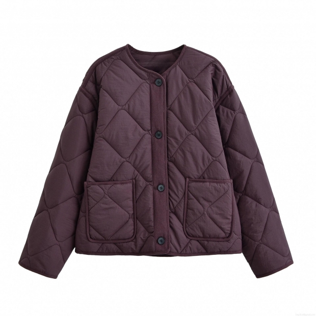 Women's Fashion Quilted Puffer Jacket Lightweight Diamond Lattice Pattern Warm Outerwear Solid Color Round Neck Button Down Coat with Pockets for Casual Daily Commuter Women's Fashion Quilted Puffer Jacket Lightweight Diamond Lattice Pattern Warm Outerwear Solid Color Round Neck Button Down Coat with Pockets for Casual Daily Commuter