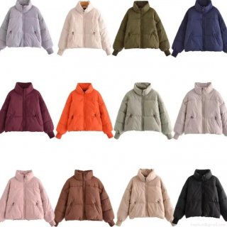 Women's Fashion Casual Quilted Puffer Jacket Stand Collar Zip Up Winter Warm Cotton Padded Bread Coat With Ribbed Cuffs Outerwear For Women Women's Fashion Casual Quilted Puffer Jacket Stand Collar Zip Up Winter Warm Cotton Padded Bread Coat With Ribbed Cuffs Outerwear For Women