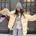 Women's Floral Hooded Puffer Jacket Vintage Polyester Quilted Padded Coat Long Sleeve Drawstring Warm Outerwear For Winter Daily Casual Women's Floral Hooded Puffer Jacket Vintage Polyester Quilted Padded Coat Long Sleeve Drawstring Warm Outerwear For Winter Daily Casual