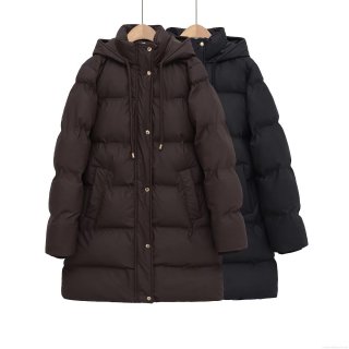 Women Winter Long Hooded Puffer Coat Thick Warm Polyester Cotton Padded Jacket With Metal Buttons Vintage Ethnic Style Windproof Outerwear Women Winter Long Hooded Puffer Coat Thick Warm Polyester Cotton Padded Jacket With Metal Buttons Vintage Ethnic Style Windproof Outerwear