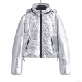 Women's Silver Metallic Hooded Puffer Jacket Shiny Padded Coat Short Winter Warm Outerwear Windproof Zip Up Quilted Jacket Women Streetwear Fashion Women's Silver Metallic Hooded Puffer Jacket Shiny Padded Coat Short Winter Warm Outerwear Windproof Zip Up Quilted Jacket Women Streetwear Fashion